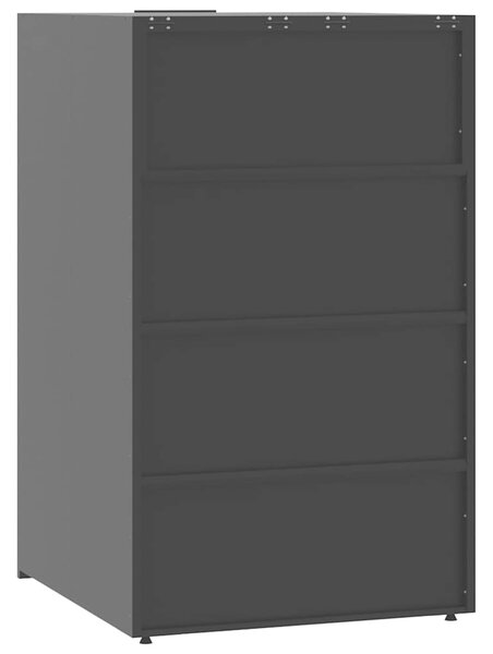 Box na 3 popelnice černý 207 x 79 x 117 cm ocel 3279978