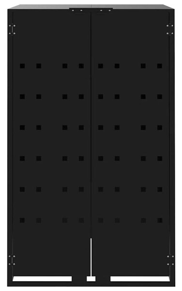 Box na 3 popelnice černý 207 x 79 x 117 cm ocel 3279978