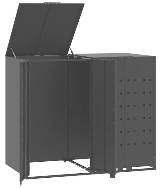 Box na 2 popelnice černý 138 x 79 x 117 cm ocel 3279977