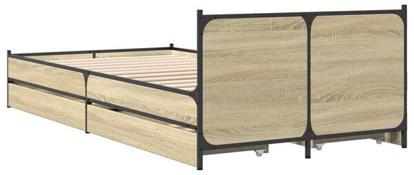 Rám postele se zásuvkami dub sonoma 75x190 cm kompozitní dřevo 3279973