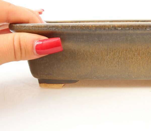 E-bonsai Keramická bonsai miska 17,5 x 14,5 x 5 cm hnědá