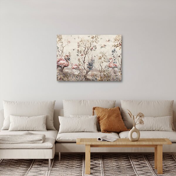 Obraz - Kresba plameňáků (70x50 cm)