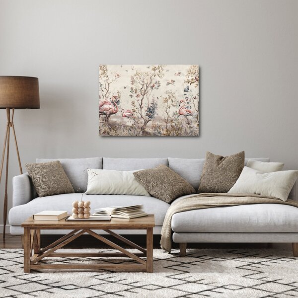 Obraz - Kresba plameňáků (70x50 cm)