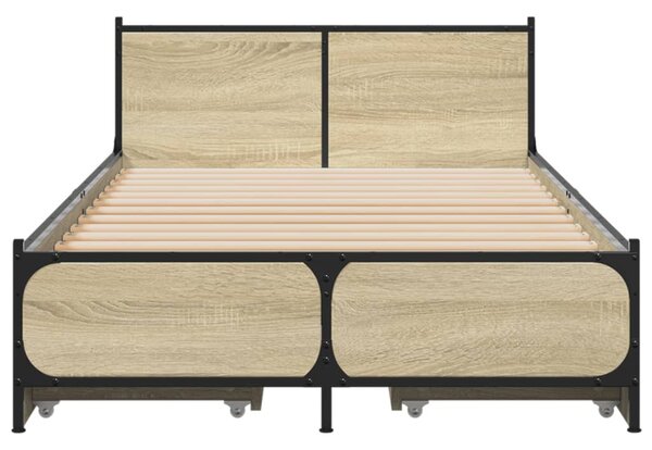 Rám postele se zásuvkami dub sonoma 75x190 cm kompozitní dřevo 3279973