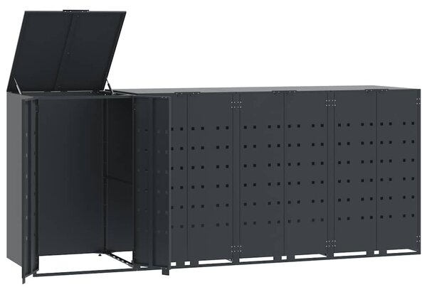 Box na 4 popelnice antracitový 276 x 79 x 117 cm ocel 3279984