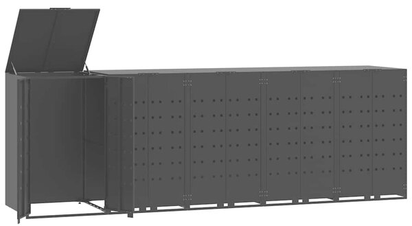 Box na 5 popelnic černý 345 x 79 x 117 cm ocel 3279980