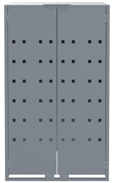 Box na 3 popelnice šedý 207 x 79 x 117 cm ocel 3279988