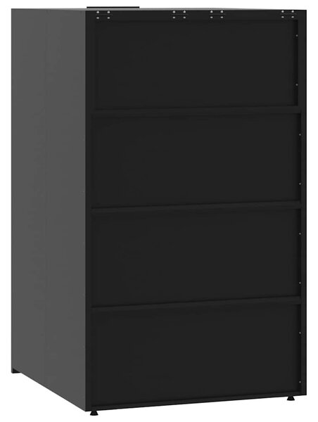 Box na 5 popelnic černý 345 x 79 x 117 cm ocel 3279980