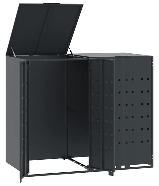Box na 2 popelnice antracitový 138 x 79 x 117 cm ocel 3279982