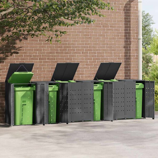 Box na 6 popelnic popelnic 414 x 79 x 117 cm ocel 3279986