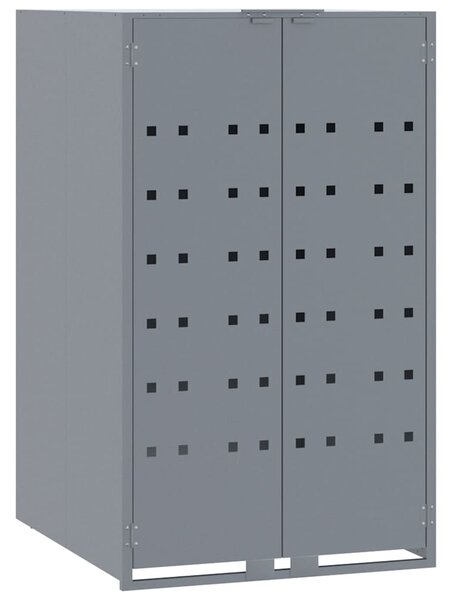 Box na 3 popelnice šedý 207 x 79 x 117 cm ocel 3279988