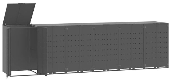 Box na 6 popelnic černý 414 x 79 x 117 cm ocel 3279981