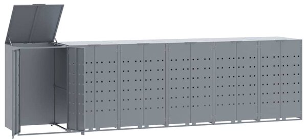 Box na 6 popelnic šedý 414 x 79 x 117 cm ocel 3279991
