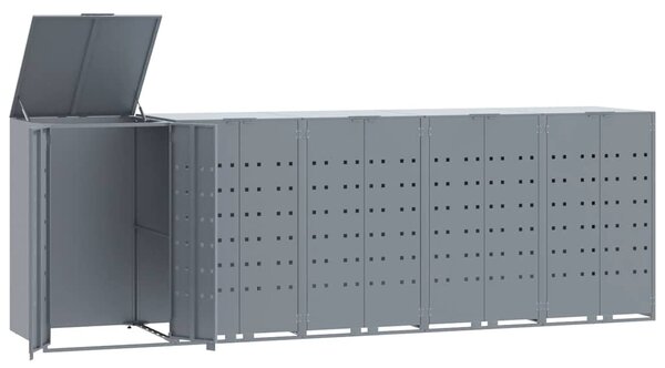 Box na 5 popelnic šedý 345 x 79 x 117 cm ocel 3279990