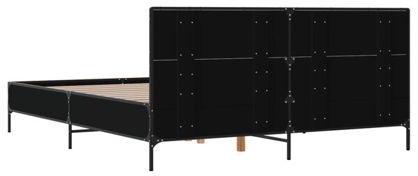 Rám postele černý 120 x 200 cm kompozitní dřevo a kov 3279992