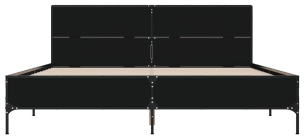 Rám postele černý 120 x 200 cm kompozitní dřevo a kov 3279992