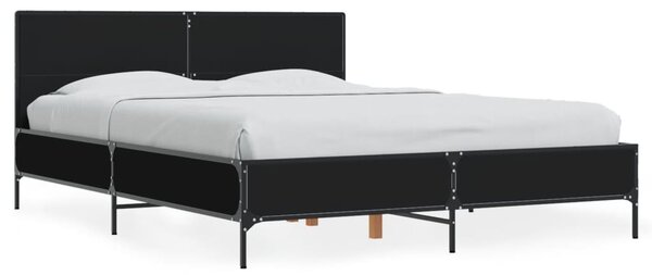 Rám postele černý 120 x 200 cm kompozitní dřevo a kov 3279992