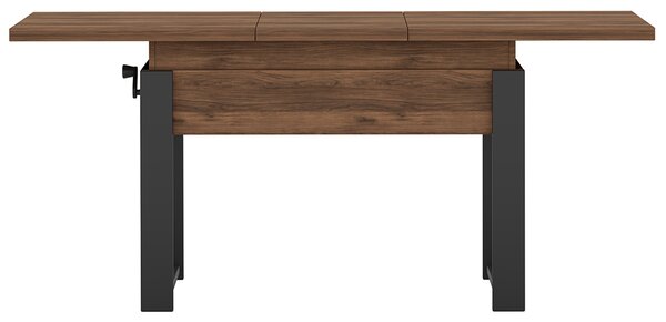 Rozkládací polohovací konferenční stolek HOGO 3v1 | 120-157x62,5-74,5x67 cm | síla horní desky 32 mm | ořech/černé nohy