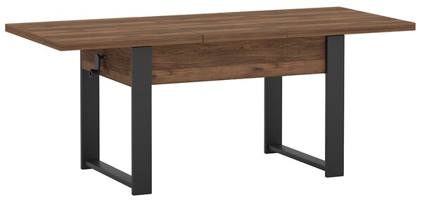 Rozkládací polohovací konferenční stolek HOGO 3v1 | 120-157x62,5-74,5x67 cm | síla horní desky 32 mm | ořech/černé nohy