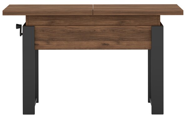 Rozkládací polohovací konferenční stolek HOGO 3v1 | 120-157x62,5-74,5x67 cm | síla horní desky 32 mm | ořech/černé nohy