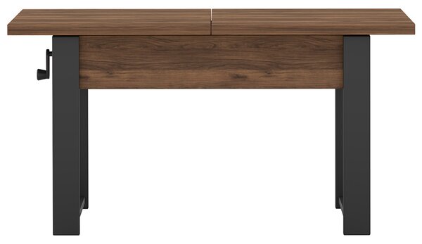 Rozkládací polohovací konferenční stolek HOGO 3v1 | 120-157x62,5-74,5x67 cm | síla horní desky 32 mm | ořech/černé nohy