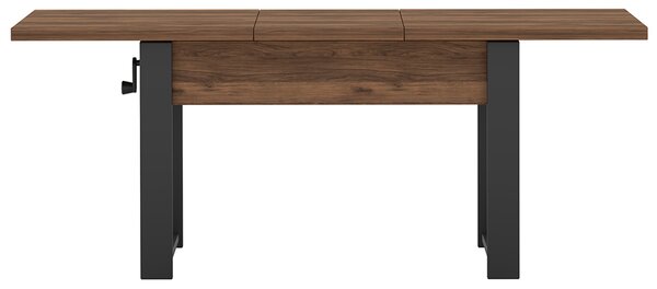 Rozkládací polohovací konferenční stolek HOGO 3v1 | 120-157x62,5-74,5x67 cm | síla horní desky 32 mm | ořech/černé nohy