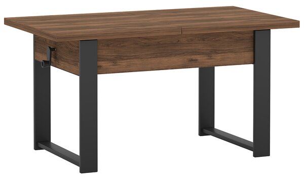 Rozkládací polohovací konferenční stolek HOGO 3v1 | 120-157x62,5-74,5x67 cm | síla horní desky 32 mm | ořech/černé nohy