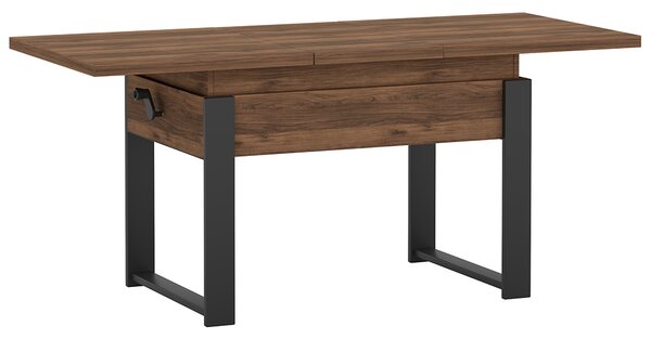 Rozkládací polohovací konferenční stolek HOGO 3v1 | 120-157x62,5-74,5x67 cm | síla horní desky 32 mm | ořech/černé nohy