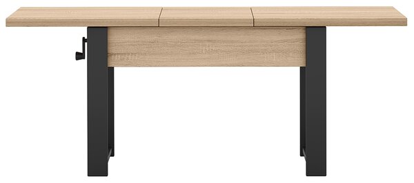 Rozkládací polohovací konferenční stolek HOGO 3v1 | 120-157x62,5-74,5x67 cm | síla horní desky 32 mm | dub sonoma/černé nohy