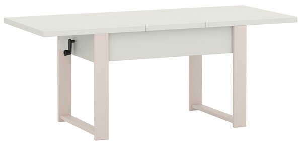 Rozkládací polohovací konferenční stolek HOGO 3v1 | 120-157x62,5-74,5x67 cm | síla horní desky 32 mm | bílá/nohy kašmír