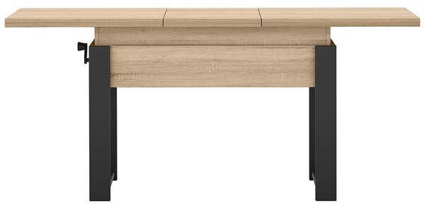 Rozkládací polohovací konferenční stolek HOGO 3v1 | 120-157x62,5-74,5x67 cm | síla horní desky 32 mm | dub sonoma/černé nohy