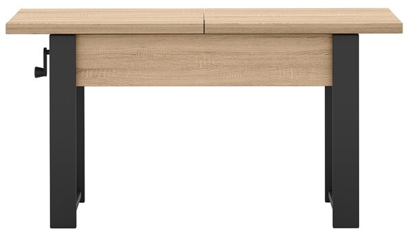 Rozkládací polohovací konferenční stolek HOGO 3v1 | 120-157x62,5-74,5x67 cm | síla horní desky 32 mm | dub sonoma/černé nohy