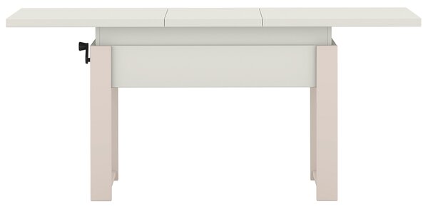 Rozkládací polohovací konferenční stolek HOGO 3v1 | 120-157x62,5-74,5x67 cm | síla horní desky 32 mm | bílá/nohy kašmír
