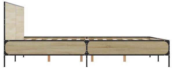 Rám postele dub sonoma 160 x 200 cm kompozitní dřevo a kov 3280008