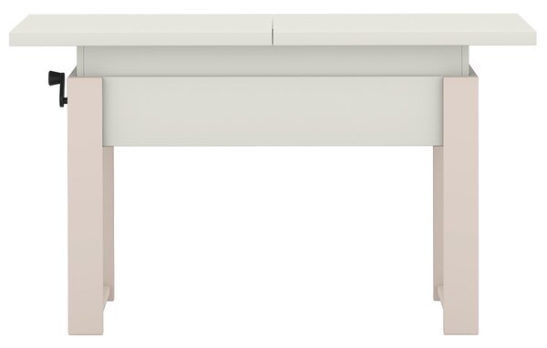 Rozkládací polohovací konferenční stolek HOGO 3v1 | 120-157x62,5-74,5x67 cm | síla horní desky 32 mm | bílá/nohy kašmír