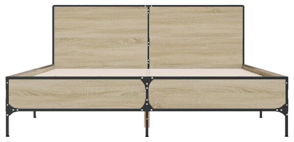 Rám postele dub sonoma 160 x 200 cm kompozitní dřevo a kov 3280008