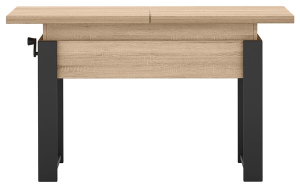 Rozkládací polohovací konferenční stolek HOGO 3v1 | 120-157x62,5-74,5x67 cm | síla horní desky 32 mm | dub sonoma/černé nohy