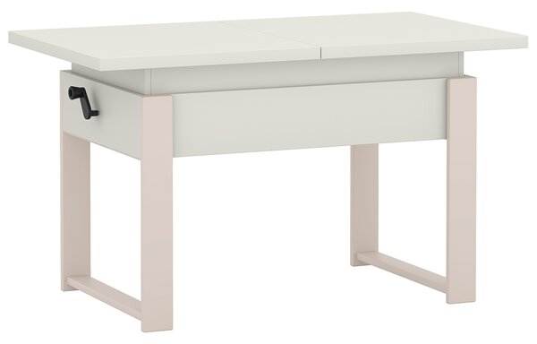 Rozkládací polohovací konferenční stolek HOGO 3v1 | 120-157x62,5-74,5x67 cm | síla horní desky 32 mm | bílá/nohy kašmír