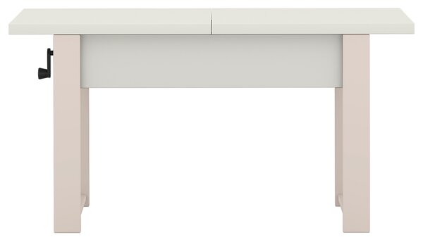 Rozkládací polohovací konferenční stolek HOGO 3v1 | 120-157x62,5-74,5x67 cm | síla horní desky 32 mm | bílá/nohy kašmír