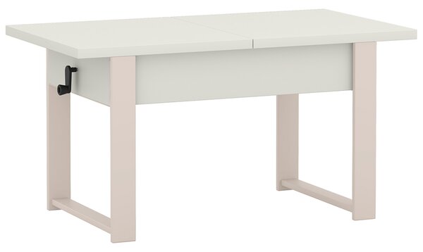 Rozkládací polohovací konferenční stolek HOGO 3v1 | 120-157x62,5-74,5x67 cm | síla horní desky 32 mm | bílá/nohy kašmír