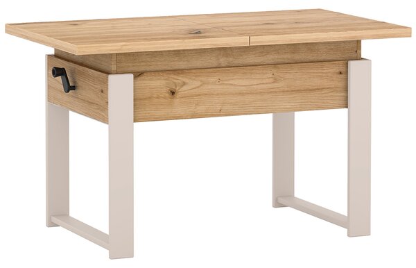 Rozkládací polohovací konferenční stolek HOGO 3v1 | 120-157x62,5-74,5x67 cm | síla horní desky 32 mm | artisan/nohy kašmír