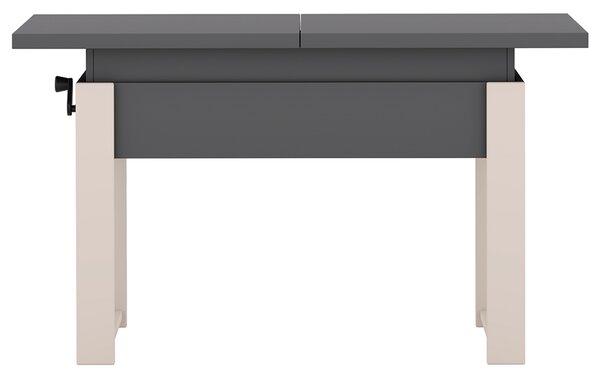 Rozkládací polohovací konferenční stolek HOGO 3v1 | 120-157x62,5-74,5x67 cm | síla horní desky 32 mm | tmavě šedá/nohy kašmír