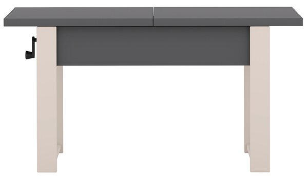 Rozkládací polohovací konferenční stolek HOGO 3v1 | 120-157x62,5-74,5x67 cm | síla horní desky 32 mm | tmavě šedá/nohy kašmír
