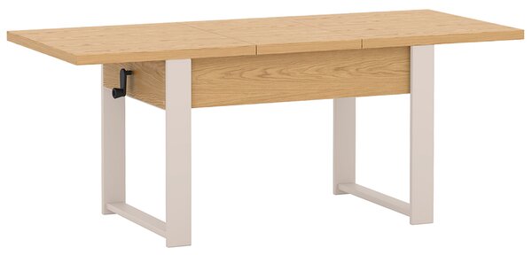 Rozkládací polohovací konferenční stolek HOGO 3v1 | 120-157x62,5-74,5x67 cm | síla horní desky 32 mm | dub bookmatch/nohy kašmír