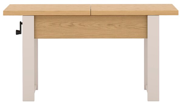 Rozkládací polohovací konferenční stolek HOGO 3v1 | 120-157x62,5-74,5x67 cm | síla horní desky 32 mm | dub bookmatch/nohy kašmír