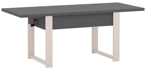 Rozkládací polohovací konferenční stolek HOGO 3v1 | 120-157x62,5-74,5x67 cm | síla horní desky 32 mm | tmavě šedá/nohy kašmír
