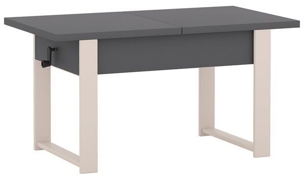 Rozkládací polohovací konferenční stolek HOGO 3v1 | 120-157x62,5-74,5x67 cm | síla horní desky 32 mm | tmavě šedá/nohy kašmír