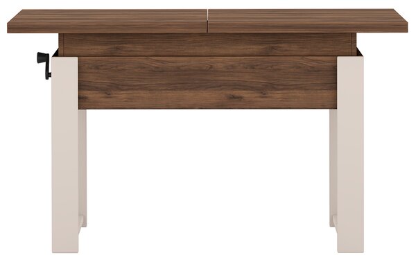 Rozkládací polohovací konferenční stolek HOGO 3v1 | 120-157x62,5-74,5x67 cm | síla horní desky 32 mm | ořech/nohy kašmír