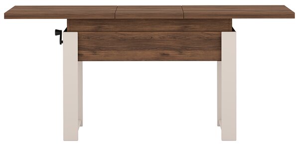 Rozkládací polohovací konferenční stolek HOGO 3v1 | 120-157x62,5-74,5x67 cm | síla horní desky 32 mm | ořech/nohy kašmír