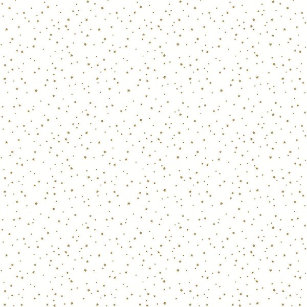 Bílá dětská vliesová tapeta se zlatými hvězdičkami, 7005-2 rozměry 0,53 x 10,05 m